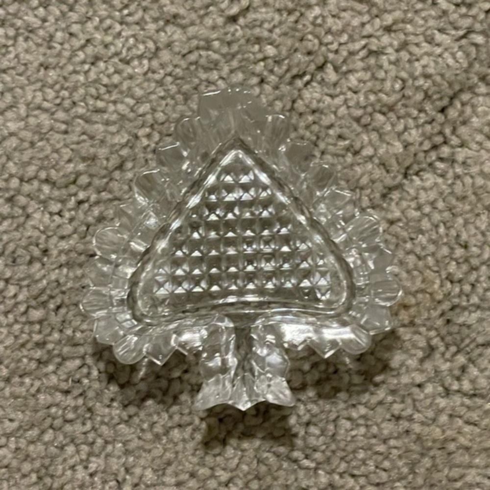Vintage Clear Glass‎ Spade-Shaped Dish